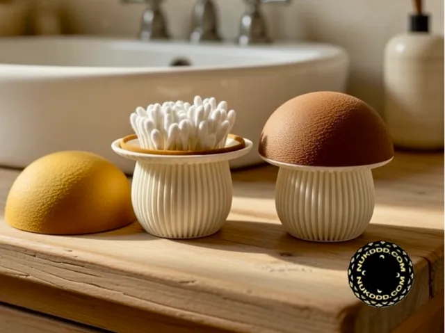 Mushroom Q-tip Cotton Swabs Holder