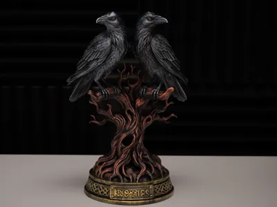 Ravens Tree Statue Diorama