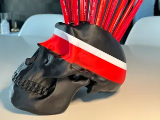 Neaderthal punk crayon holder