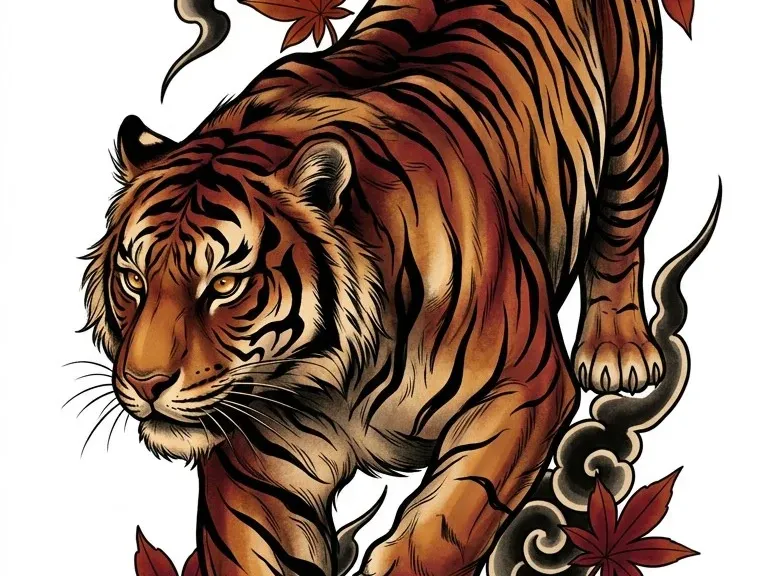 The Striding Tiger - painting