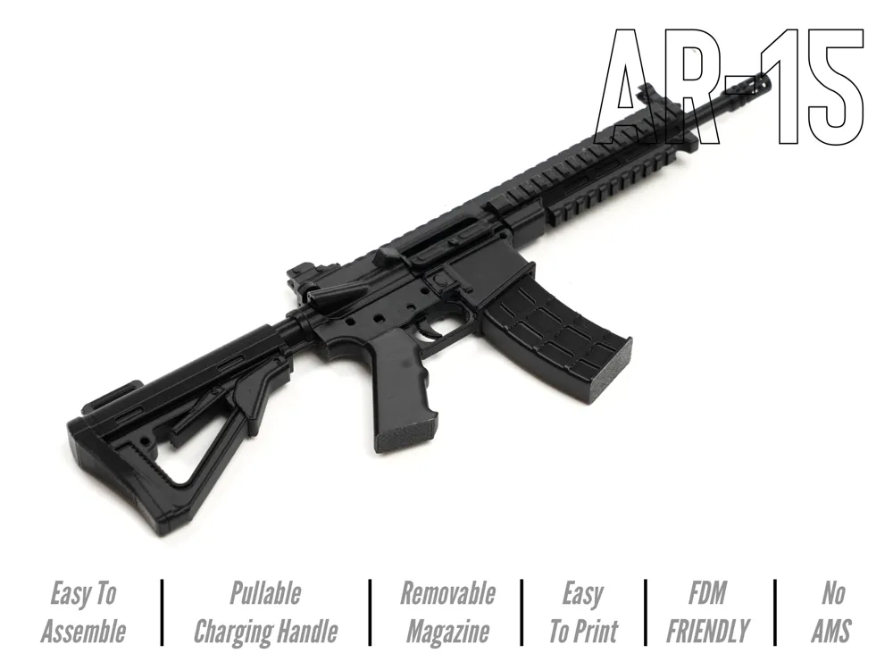 AR-15 Rifle | Mechanical Display Model - Free 3D Print Model - MakerWorld
