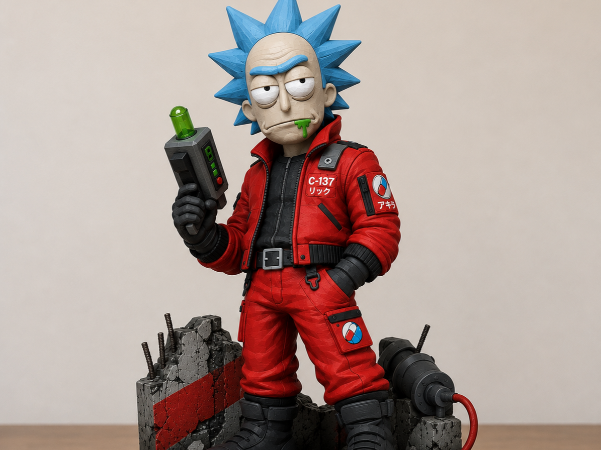 Rick Sanchez Estilo Akira - Miniatura Cyberpunk