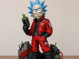 Rick Sanchez Estilo Akira - Miniatura Cyberpunk
