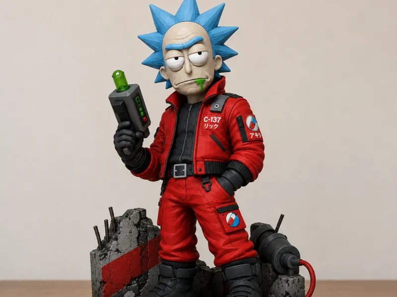 Rick Sanchez Estilo Akira - Miniatura Cyberpunk