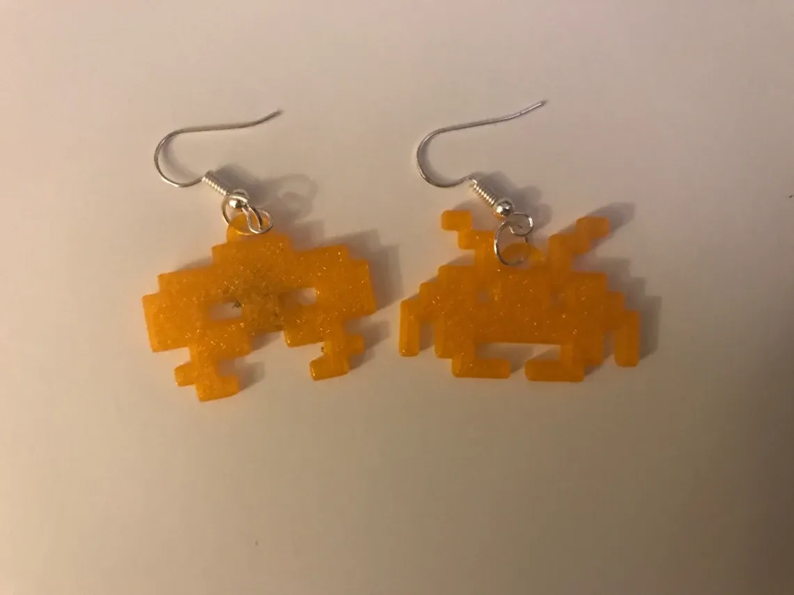 Space Invader Earrings view 2