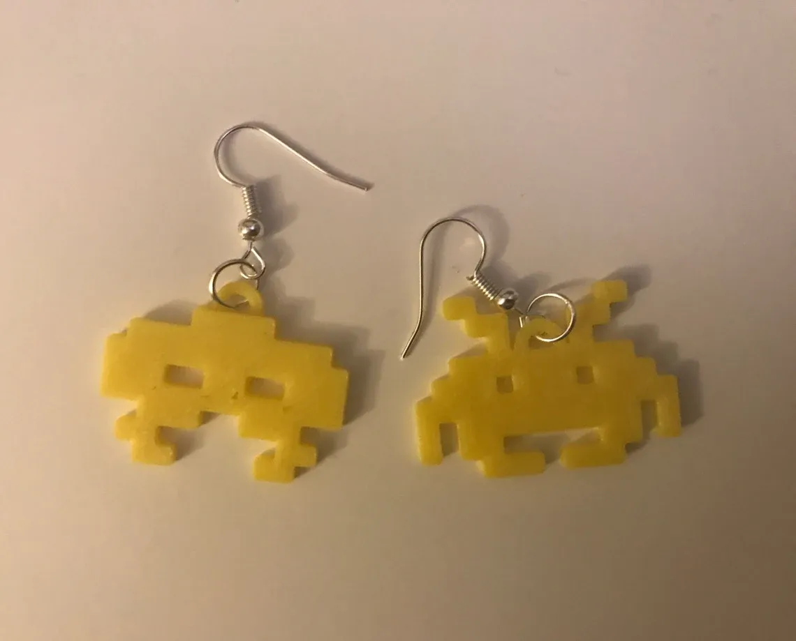 Space Invader Earrings view 3