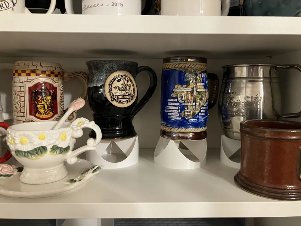 Mug Display Risers Single Cup/Mug Riser for 2-Row Shelf Display by staslos MakerWorld ...