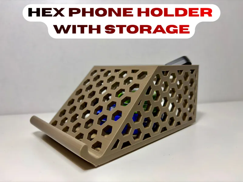 Hex Phone holder with storage