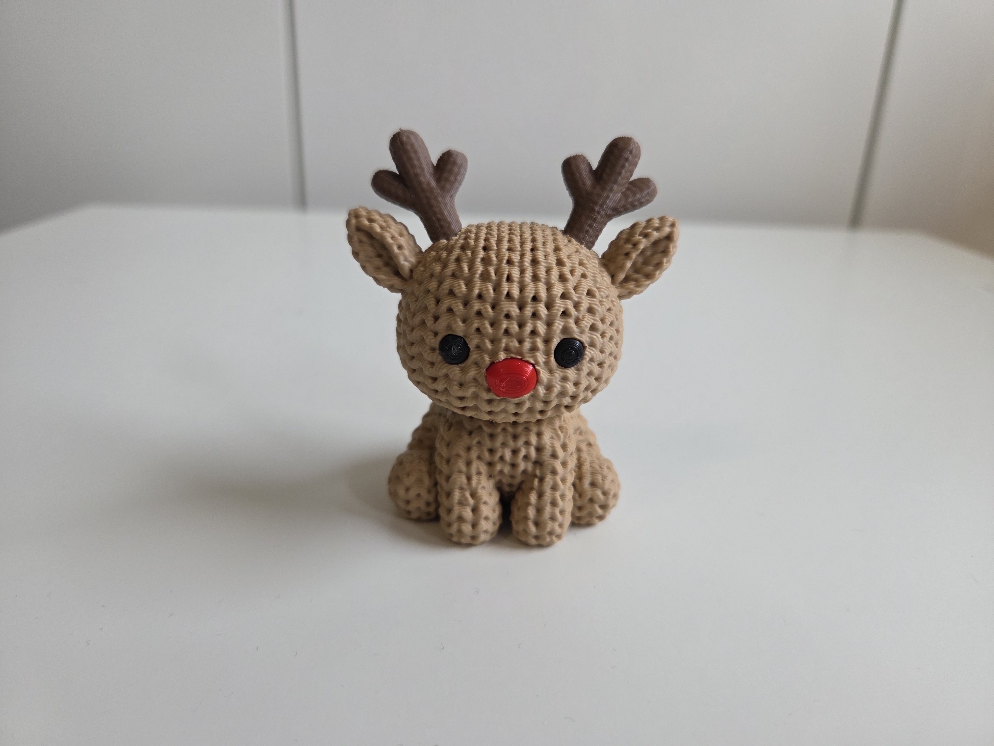 Knitted Christmas Reindeer - No Glue, No AMS - 1