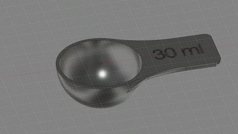 Measuring spoon 30 ml no supports | Dosierlöffel 30 ml keine Stützstruktur benötigt.