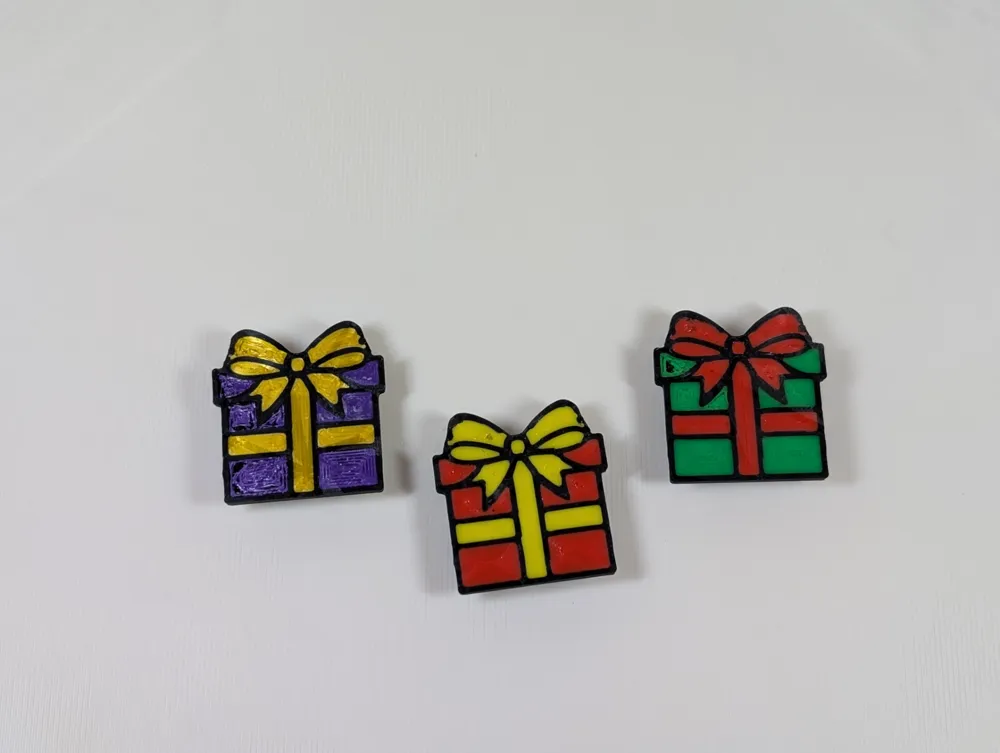 Wrapped Present Croc Shoe Charm (Jibbitz) by sidbarret007 MakerWorld