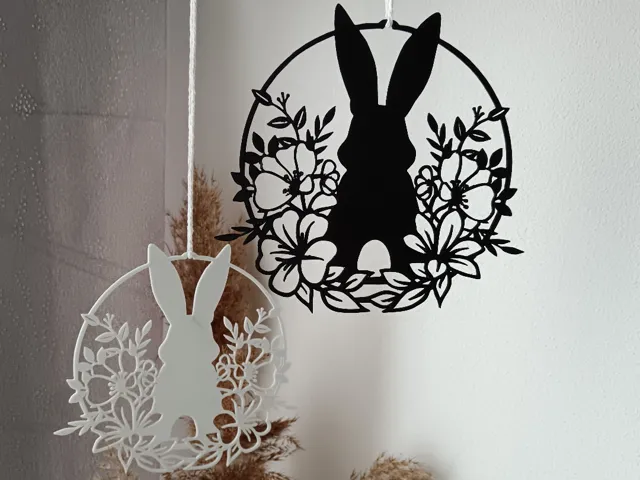 wreath with flowers and bunny