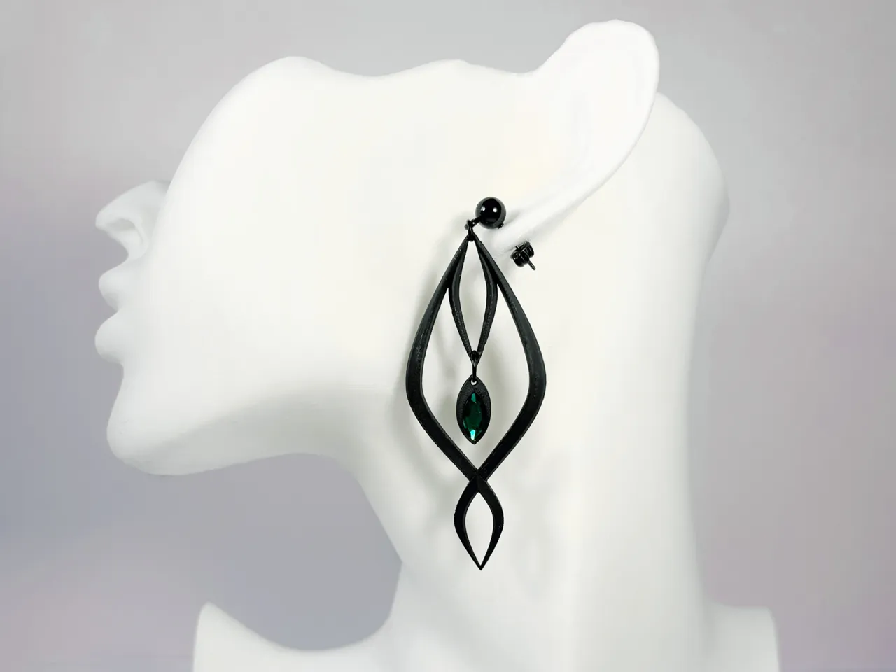 Veiled Eye | Elegant Gothic Statement Earrings view 3