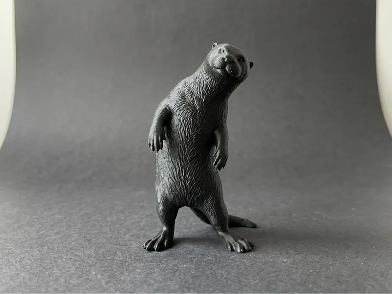 Lifelike Otter Figurine - Standing and Curious Pos