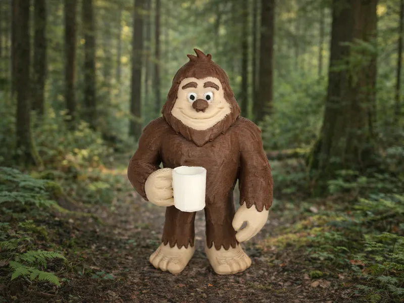 Coffee-Loving Sasquatch | Cute Bigfoot Figurine