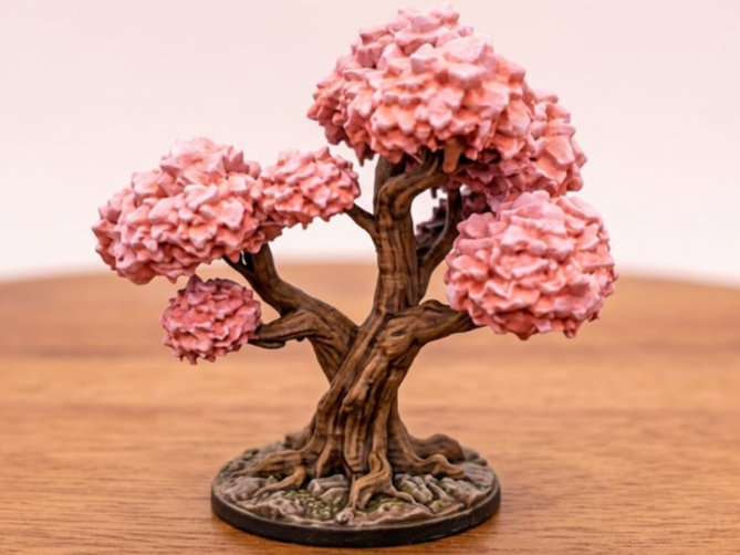 DnD Cherry Tree terrain miniature