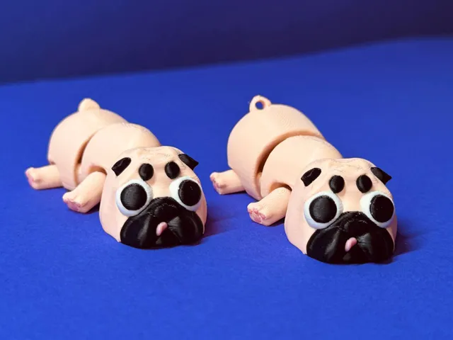 Articulated Pug - Flexi Dog & Keychain