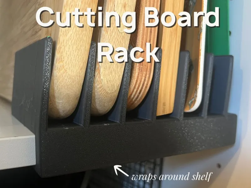 Cutting Board Rack with Over Shelf Attachment