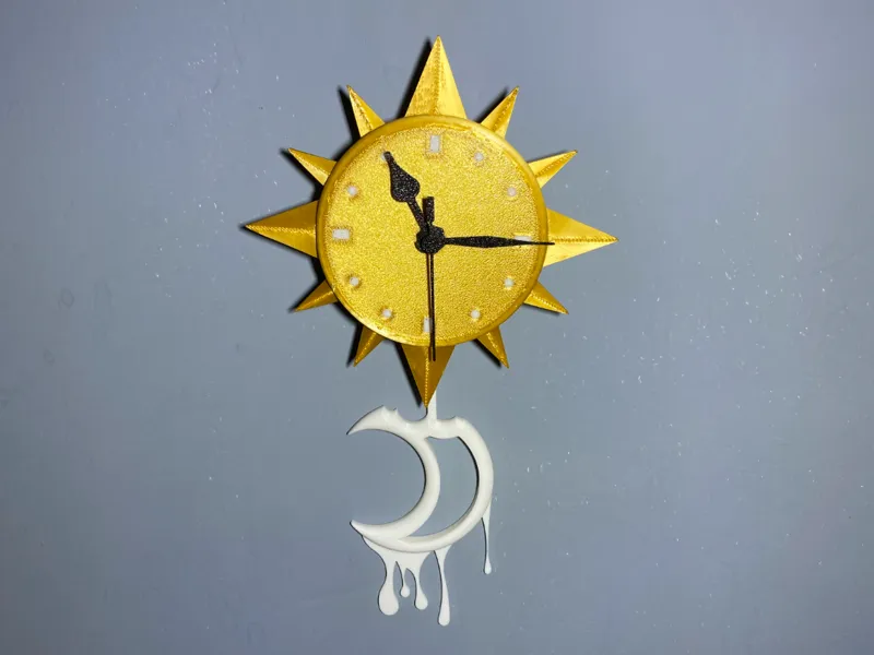 Wall Hanging Sun Clock + Moon Pendulum (Clock Kit)
