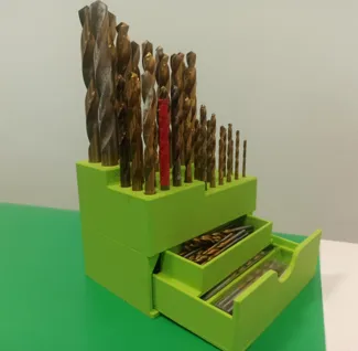 Drill bit holder 1-10mm with drawer