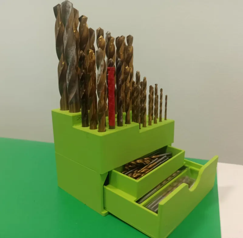 Drill bit holder 1-10mm with drawer