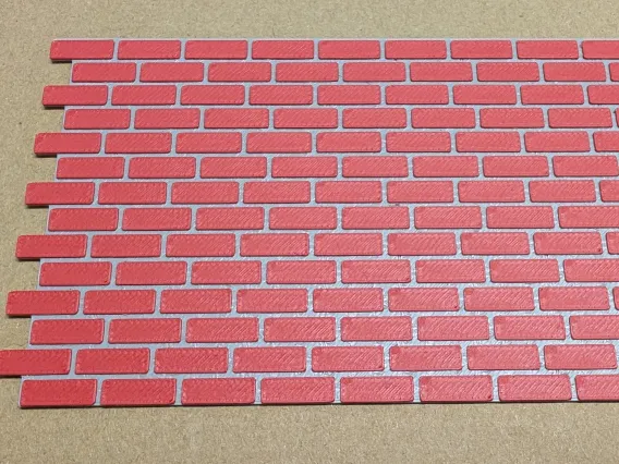 Printed brick wall as surface (model making)
