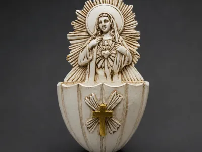 Virgin Mary Holy Water Figurine