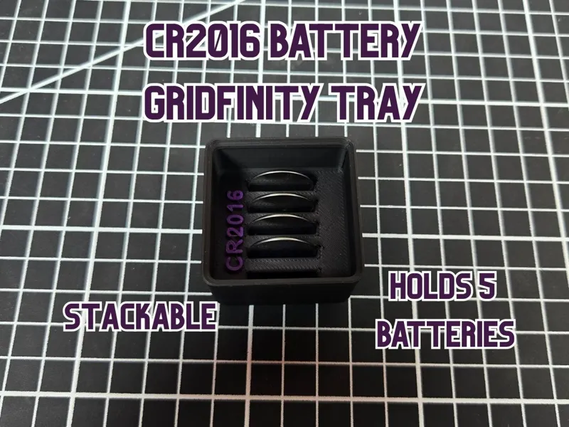 CR2016 Battery Gridfinity Bin (1x1x4)