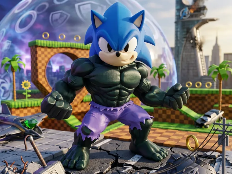 Sonic Hulk Mashup – Multi-Part Print (No AMS)