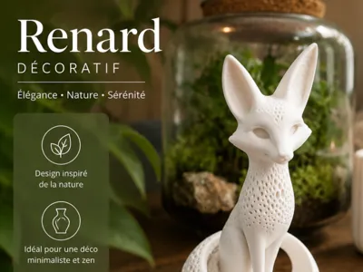 Elegant and Modern Decorative Fox Sculpture