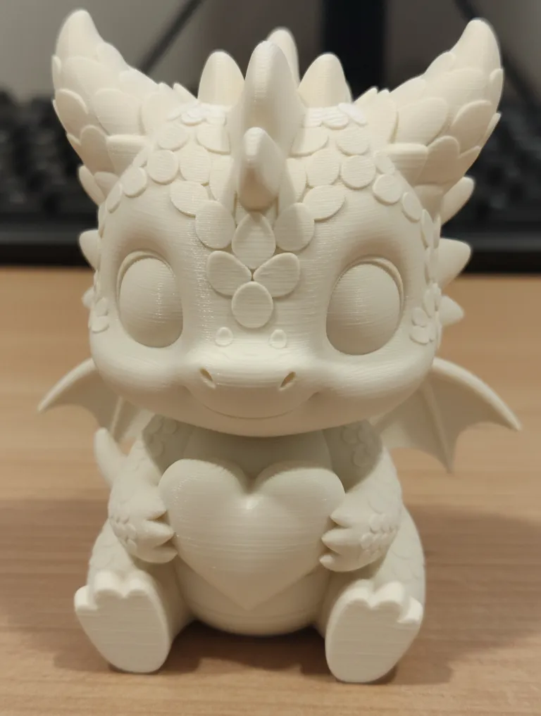 Valentines - Cute Dragon with Heart - Free 3D Print Model - MakerWorld