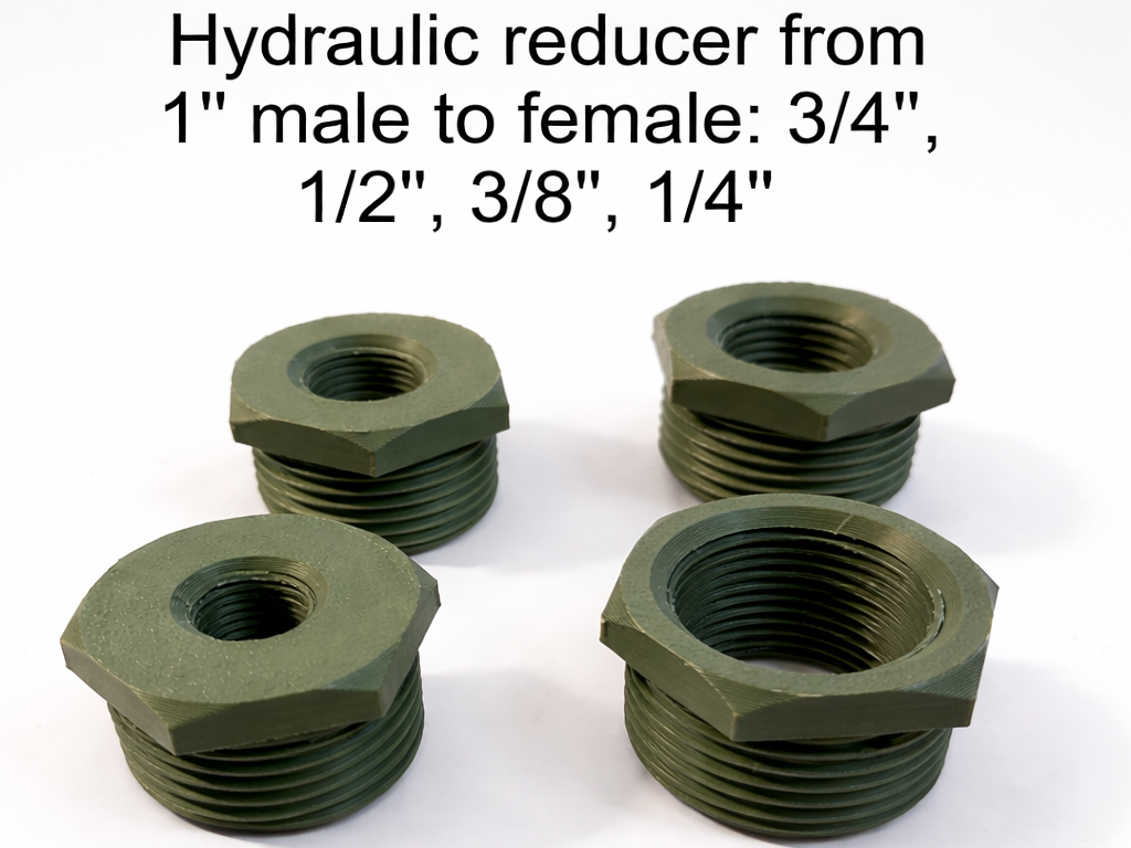 Hydraulic Reducer from 1'' M to 3/4 1/2 3/8 1/4 F