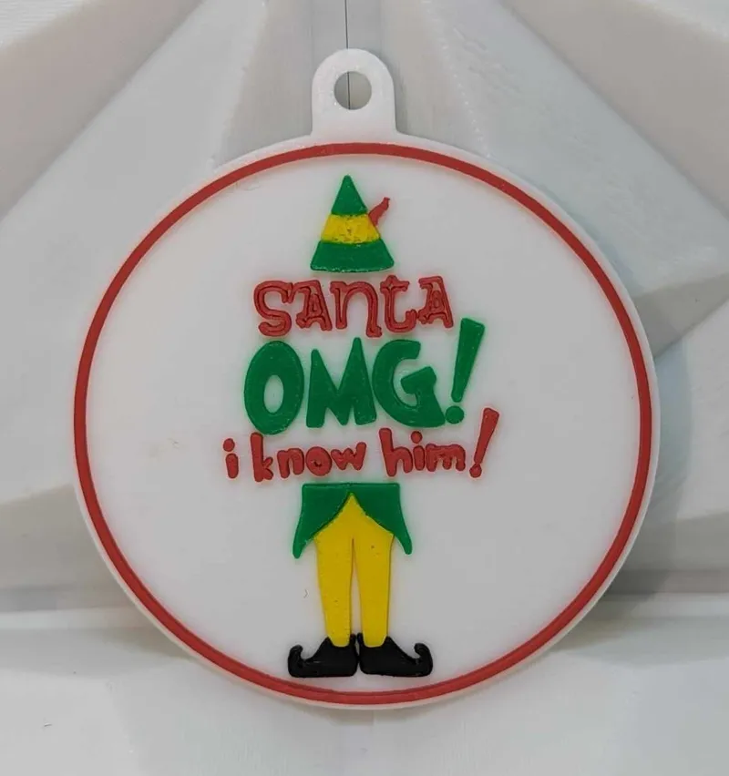 Elf - Santa OMG I Know Him Ornament