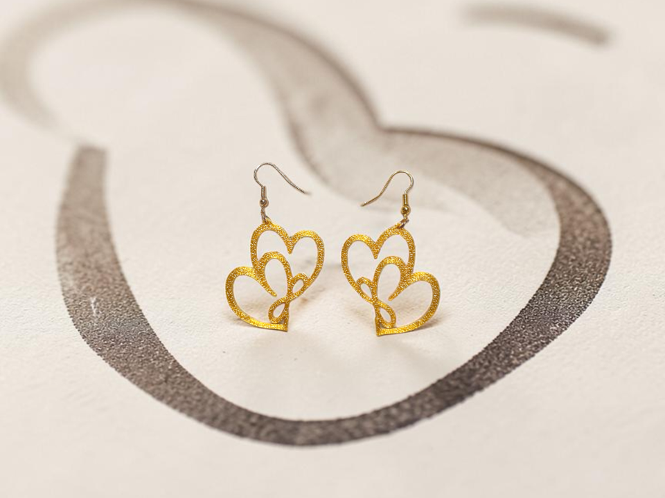 Heart in the infinite heart earrings
