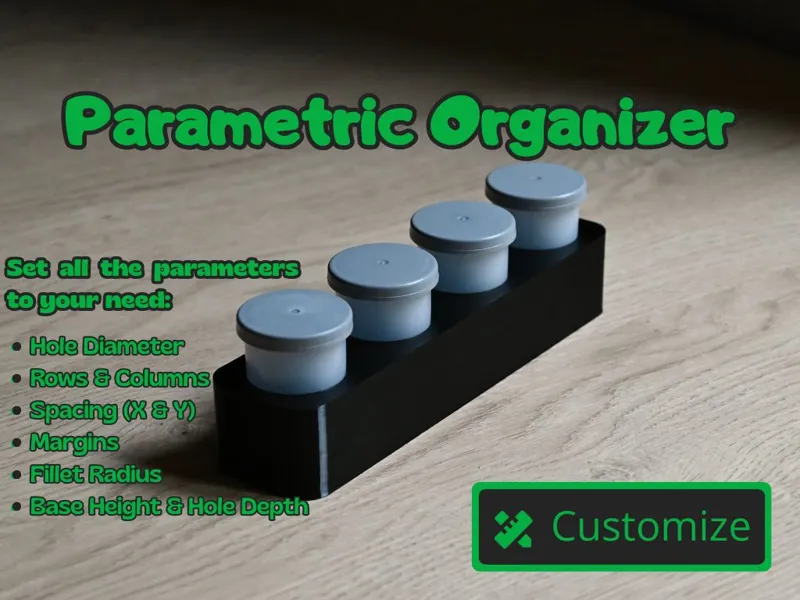 Parametric Round Object Organizer