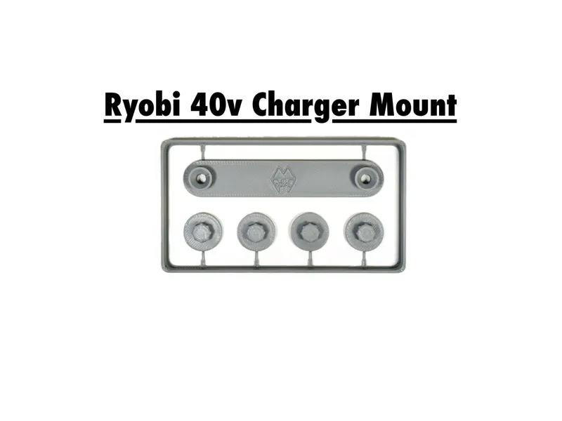 Minimalist Ryobi 40V Charger Mounting Bracket