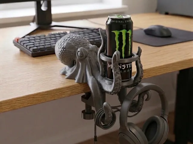 Octopus Cup Holder & Headset Stand