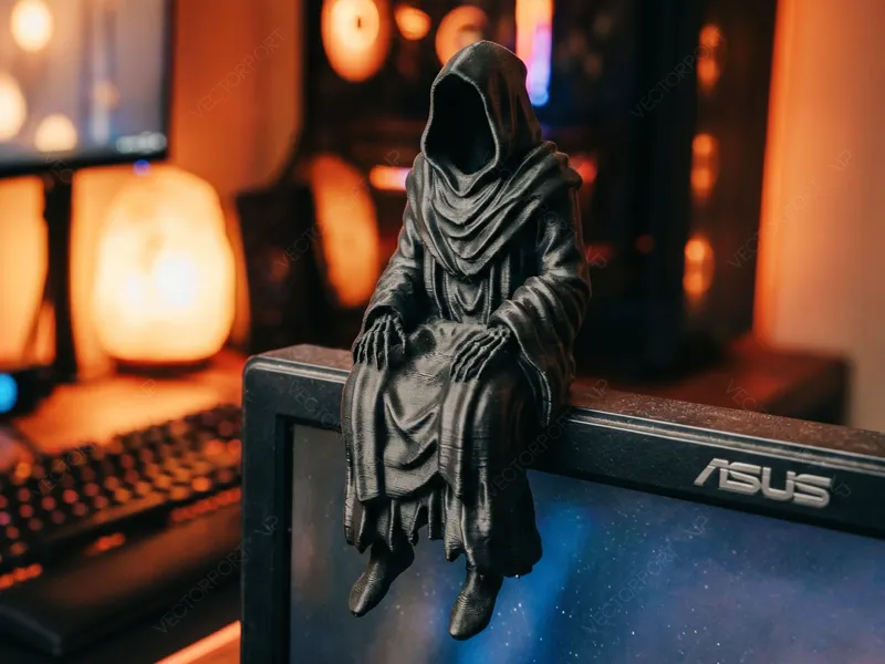Dark Reaper Monitor Sitter Grim Hood Desk #016