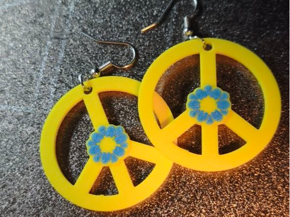Pendientes paz Hippy flower