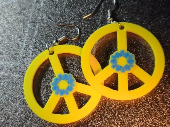 Pendientes paz Hippy flower