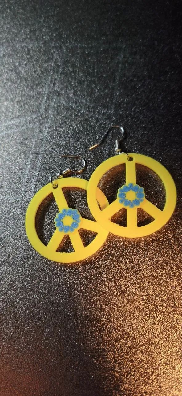 Pendientes paz Hippy flower view 3
