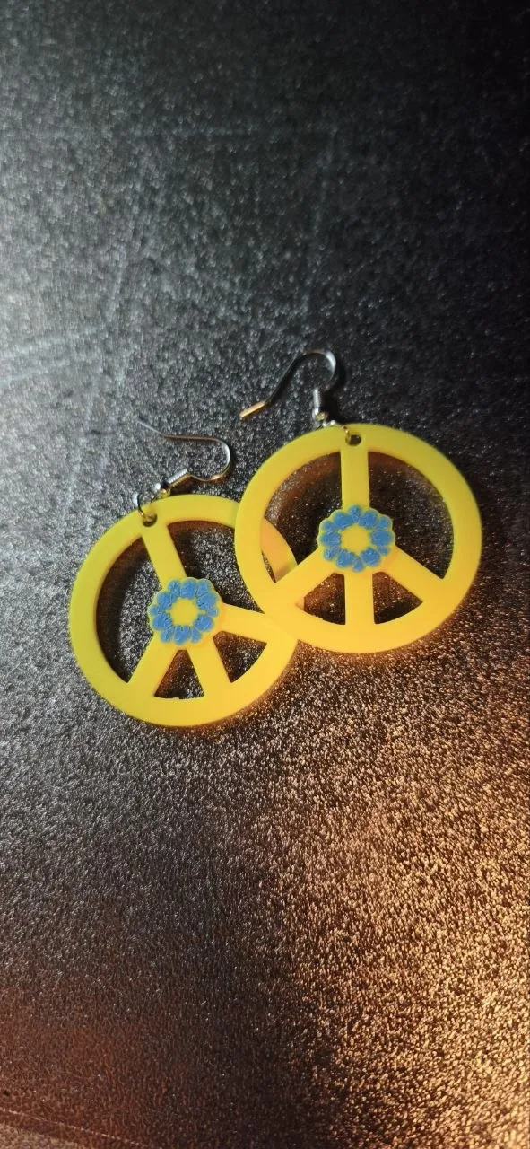 Pendientes paz Hippy flower view 4