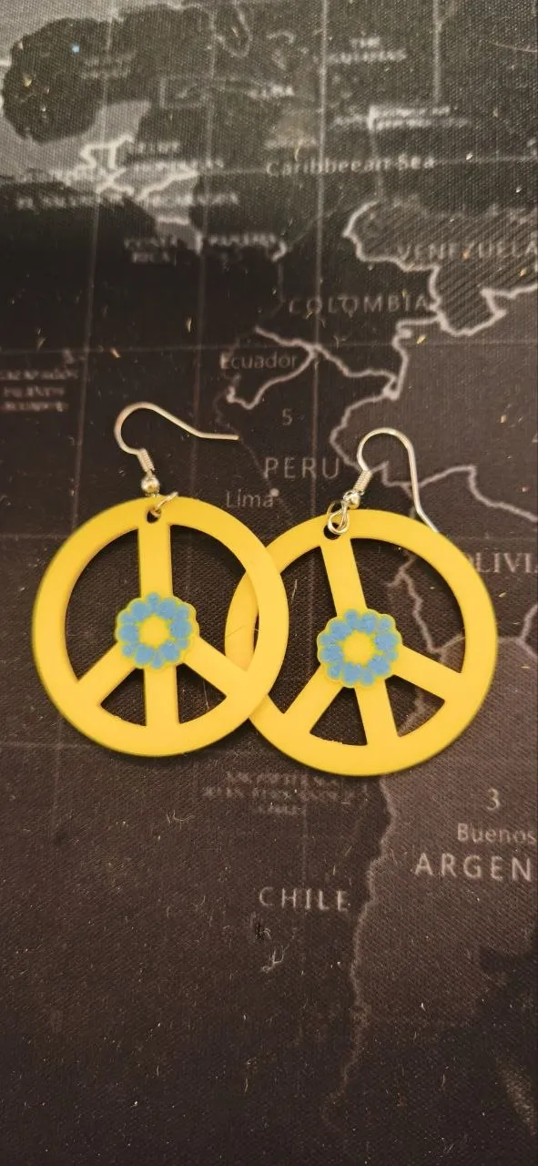 Pendientes paz Hippy flower view 2