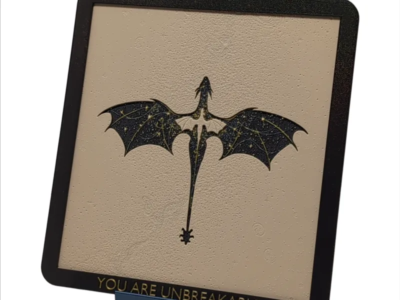 Fourth Wing Dragon Hueforge with Frame (189x200mm)