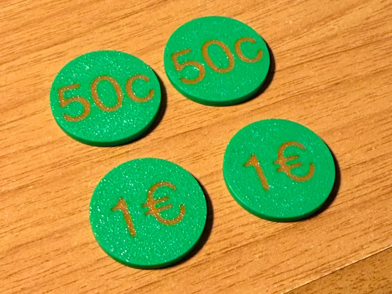 Gettoni Carrello - Dimensioni 1€ & 50cent