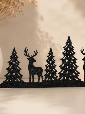 Escenografía en miniatura: Christmas Forest Silhouette – Deer & Trees — vista de referencia 2