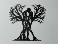 Silhouette murale arbre et couple romantique — photo 1