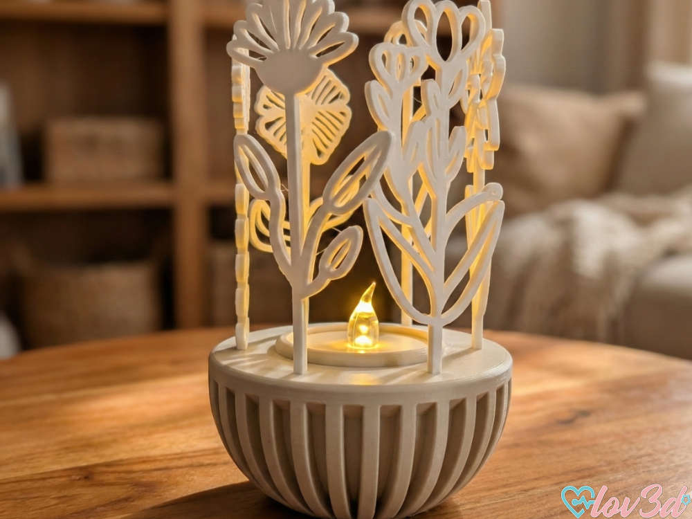 Interchangeable Flower Tealight Holder