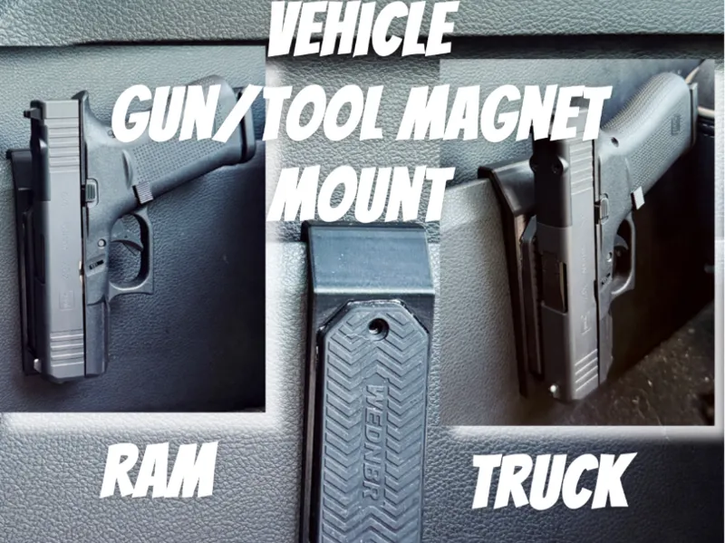 NO-Drill Vehicle Gun/Tool Magnet Mount [Ram Truck]