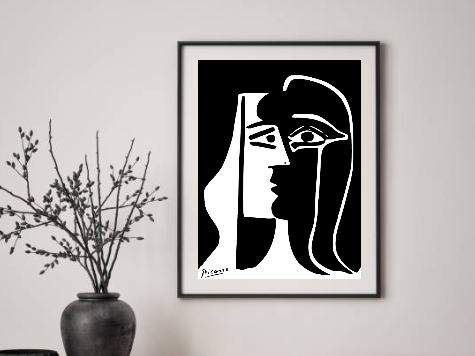 Minimalist Cubist Portrait - Picasso Wall Art